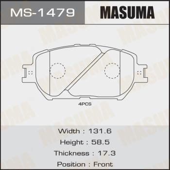 MASUMA MS-1479 - Гальмівні колодки, дискові гальма autozip.com.ua