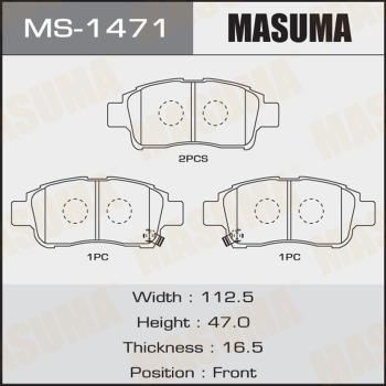 MASUMA MS-1471 - Гальмівні колодки, дискові гальма autozip.com.ua