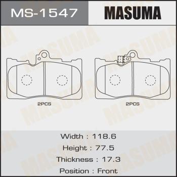 MASUMA MS-1547 - Гальмівні колодки, дискові гальма autozip.com.ua