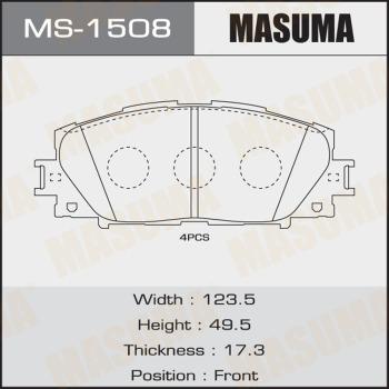 MASUMA MS-1508 - Гальмівні колодки, дискові гальма autozip.com.ua