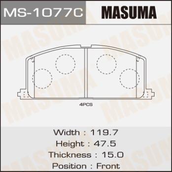 MASUMA MS-1077 - Гальмівні колодки, дискові гальма autozip.com.ua