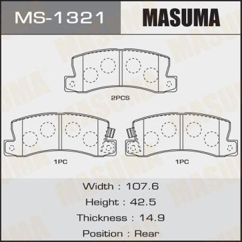 MASUMA MS-1321 - Гальмівні колодки, дискові гальма autozip.com.ua