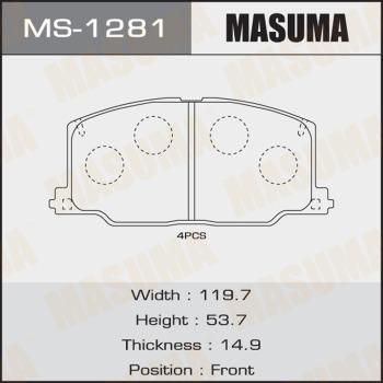 MASUMA MS-1281 - Гальмівні колодки, дискові гальма autozip.com.ua