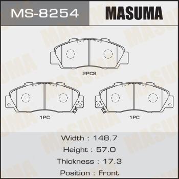 MASUMA MS-8254 - Гальмівні колодки, дискові гальма autozip.com.ua