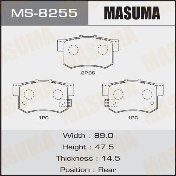 MASUMA MS-8255 - Гальмівні колодки, дискові гальма autozip.com.ua