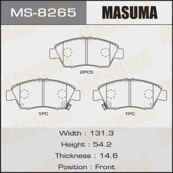 MASUMA MS-8265 - Гальмівні колодки, дискові гальма autozip.com.ua