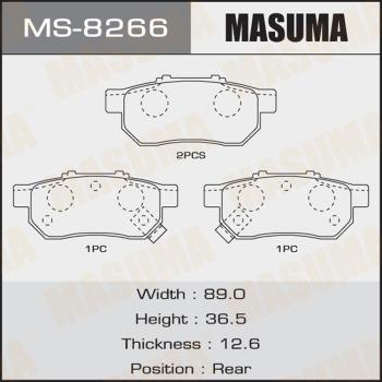 MASUMA MS-8266 - Гальмівні колодки, дискові гальма autozip.com.ua