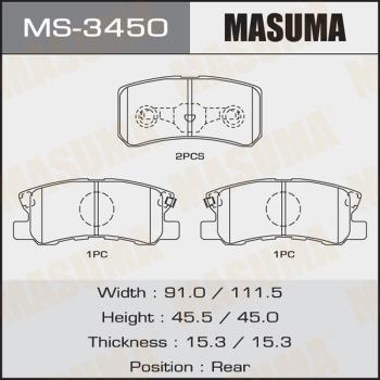 MASUMA MS-3450 - Гальмівні колодки, дискові гальма autozip.com.ua
