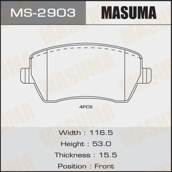 MASUMA MS-2903 - Гальмівні колодки, дискові гальма autozip.com.ua