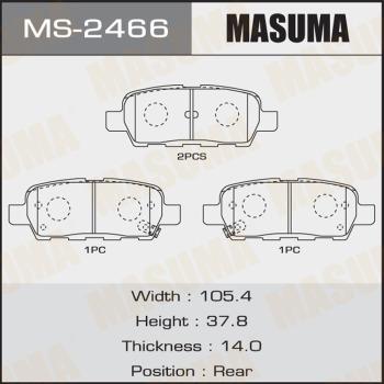 MASUMA MS-2466 - Гальмівні колодки, дискові гальма autozip.com.ua