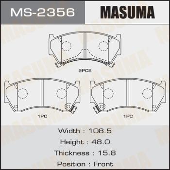 MASUMA MS-2356 - Гальмівні колодки, дискові гальма autozip.com.ua