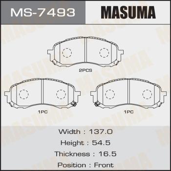 MASUMA MS-7493 - Гальмівні колодки, дискові гальма autozip.com.ua