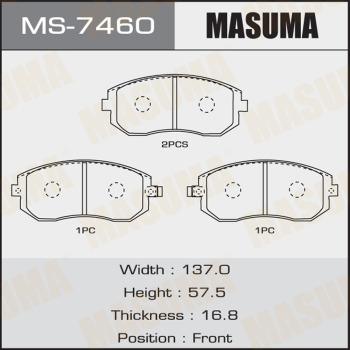 MASUMA MS-7460 - Гальмівні колодки, дискові гальма autozip.com.ua