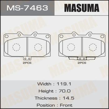 MASUMA MS-7463 - Гальмівні колодки, дискові гальма autozip.com.ua