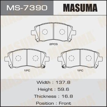MASUMA MS-7390 - Гальмівні колодки, дискові гальма autozip.com.ua
