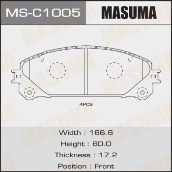 MASUMA MS-C1005 - Гальмівні колодки, дискові гальма autozip.com.ua