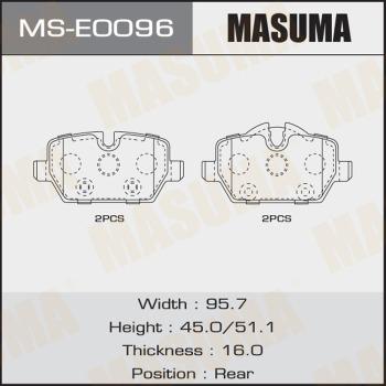 MASUMA MS-E0096 - Комплект гальм, барабанний механізм autozip.com.ua
