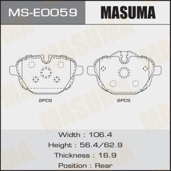 MASUMA MS-E0059 - Комплект гальм, барабанний механізм autozip.com.ua
