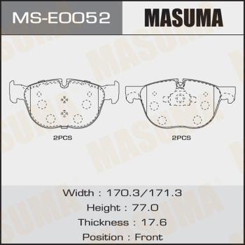 MASUMA MS-E0052 - Комплект гальм, барабанний механізм autozip.com.ua