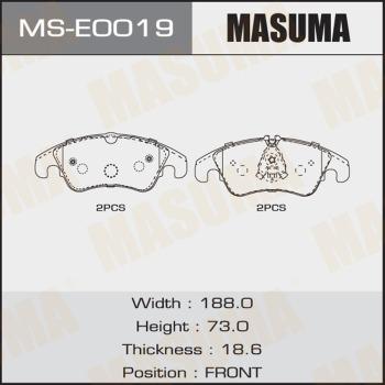 MASUMA MS-E0019 - Комплект гальм, барабанний механізм autozip.com.ua