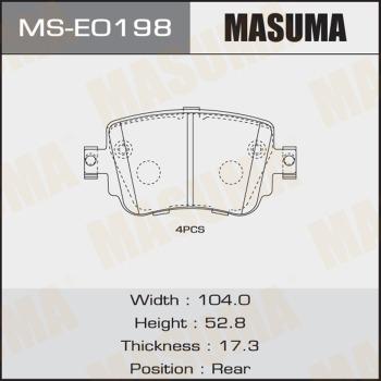 MASUMA MS-E0198 - Комплект гальм, барабанний механізм autozip.com.ua