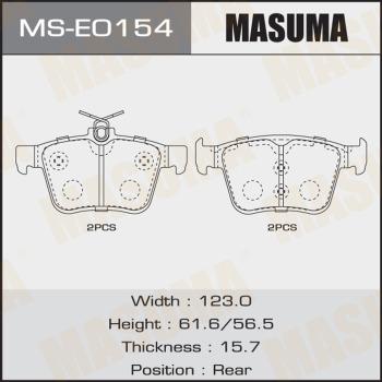 MASUMA MS-E0154 - Комплект гальм, барабанний механізм autozip.com.ua
