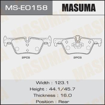 MASUMA MS-E0158 - Комплект гальм, барабанний механізм autozip.com.ua