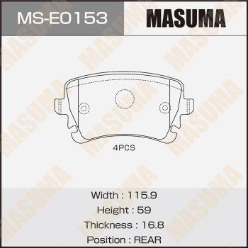 MASUMA MS-E0153 - Гальмівні колодки, дискові гальма autozip.com.ua