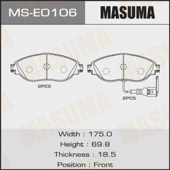 MASUMA MS-E0106 - Комплект гальм, барабанний механізм autozip.com.ua