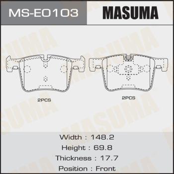 MASUMA MS-E0103 - Комплект гальм, барабанний механізм autozip.com.ua