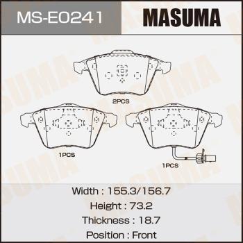MASUMA MS-E0241 - Комплект гальм, барабанний механізм autozip.com.ua