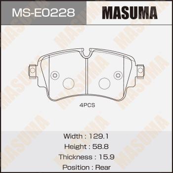 MASUMA MS-E0228 - Гальмівні колодки, дискові гальма autozip.com.ua