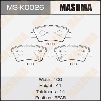 MASUMA MS-K0026 - Гальмівні колодки, дискові гальма autozip.com.ua