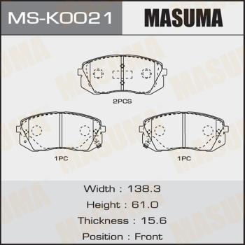 MASUMA MS-K0021 - Гальмівні колодки, дискові гальма autozip.com.ua