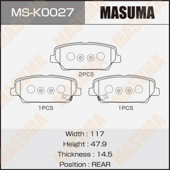 MASUMA MS-K0027 - Гальмівні колодки, дискові гальма autozip.com.ua
