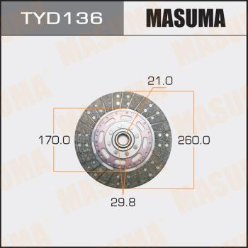 MASUMA TYD136 - Диск зчеплення autozip.com.ua