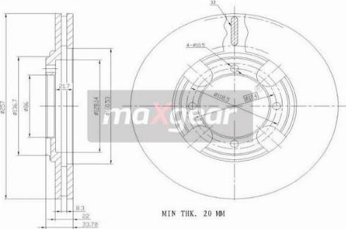 Maxgear 19-0936 - Гальмівний диск autozip.com.ua