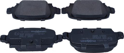 Maxgear 19-0451 - Гальмівні колодки, дискові гальма autozip.com.ua