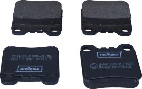 Maxgear 19-0401 - Гальмівні колодки, дискові гальма autozip.com.ua