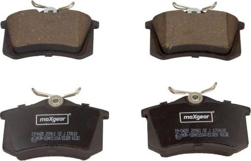 Maxgear 19-0428 - Гальмівні колодки, дискові гальма autozip.com.ua