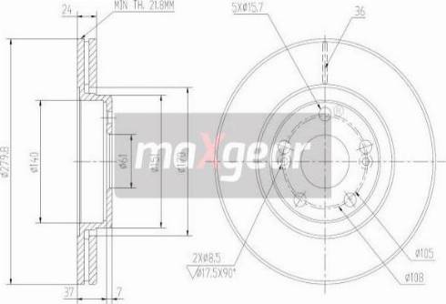 Maxgear 19-1008MAX - Гальмівний диск autozip.com.ua