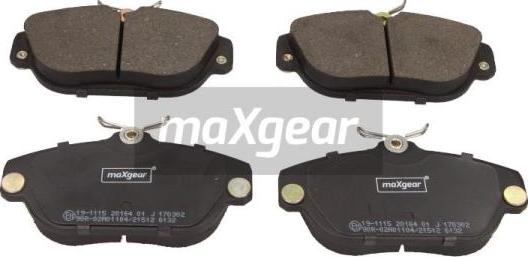 Maxgear 19-1115 - Гальмівні колодки, дискові гальма autozip.com.ua