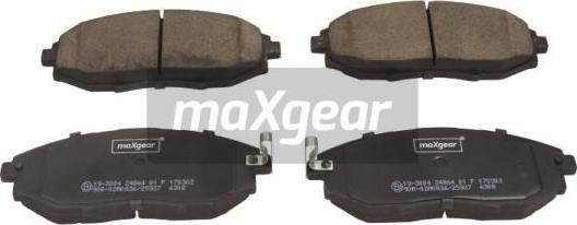 Maxgear 19-3004 - Гальмівні колодки, дискові гальма autozip.com.ua