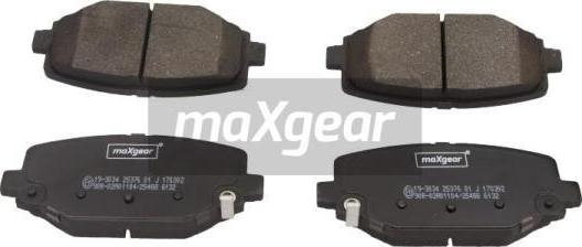 Maxgear 19-3034 - Гальмівні колодки, дискові гальма autozip.com.ua