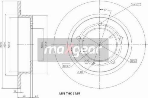 Maxgear 19-3227 - Гальмівний диск autozip.com.ua