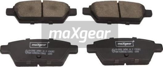 Maxgear 19-2992 - Гальмівні колодки, дискові гальма autozip.com.ua