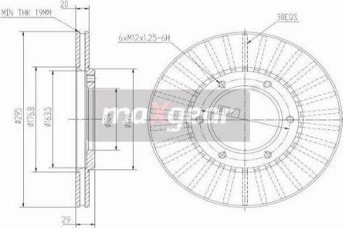 Maxgear 19-2608 - Гальмівний диск autozip.com.ua