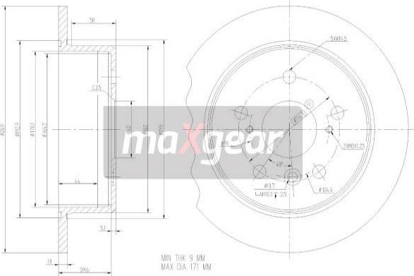 Maxgear 19-2347 - Гальмівний диск autozip.com.ua