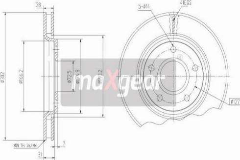 Maxgear 19-2274MAX - Гальмівний диск autozip.com.ua