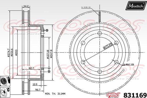 Maxtech 5251006 - Поворотний кулак, підвіска колеса autozip.com.ua